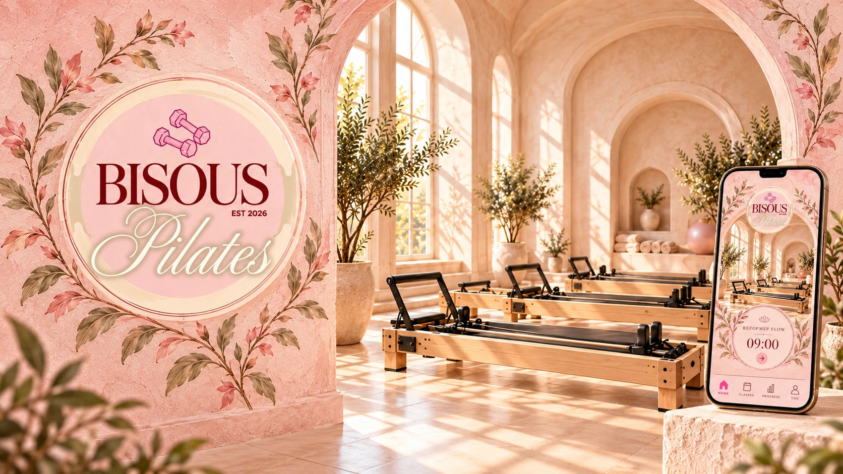 Bisous Pilates — editorial cover inspired by the original application
