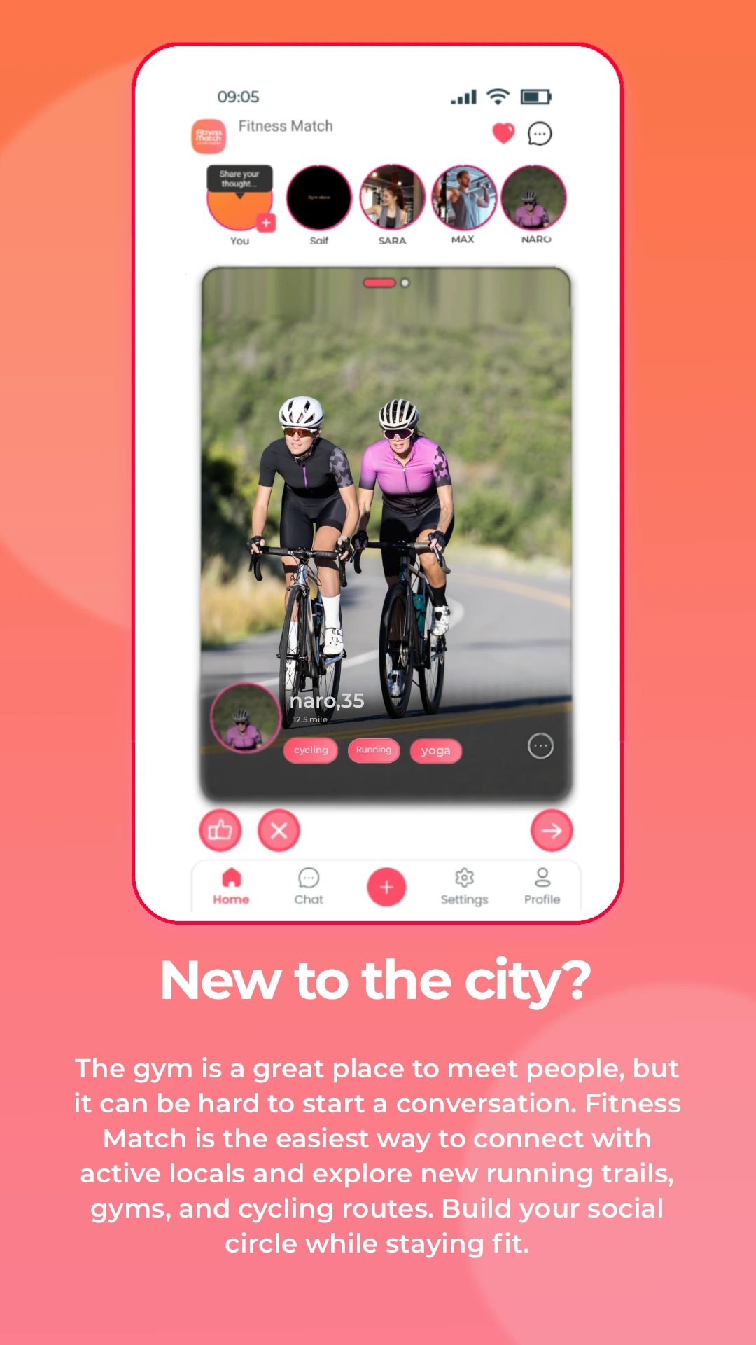 FitnessMatch application preview
