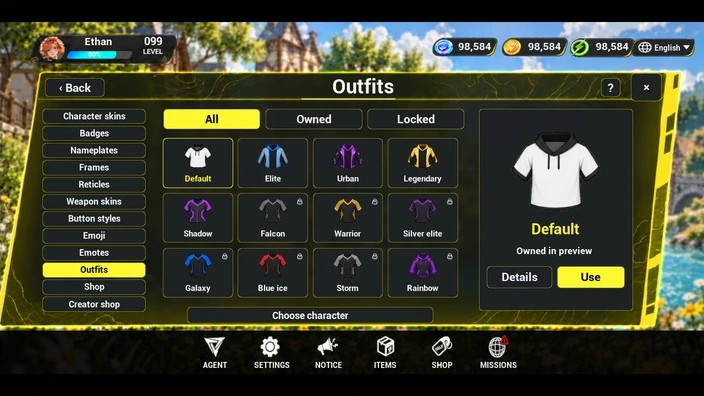 Outfit selection and preview