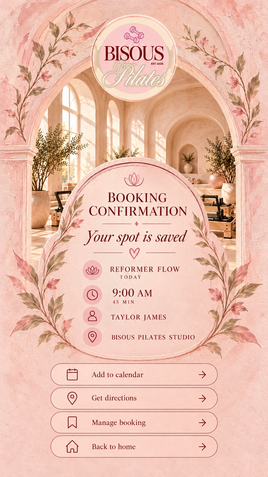 Booking confirmation